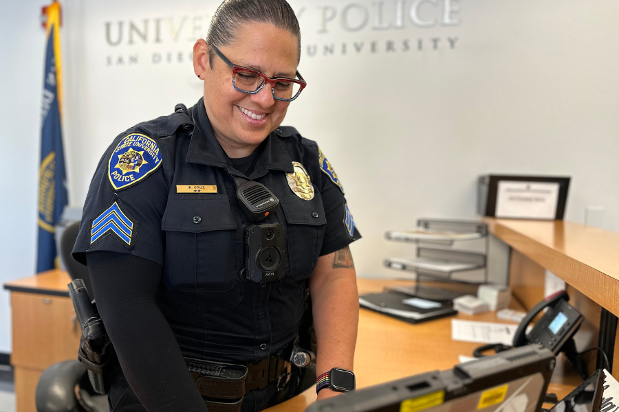 UPD Officer at the front desk